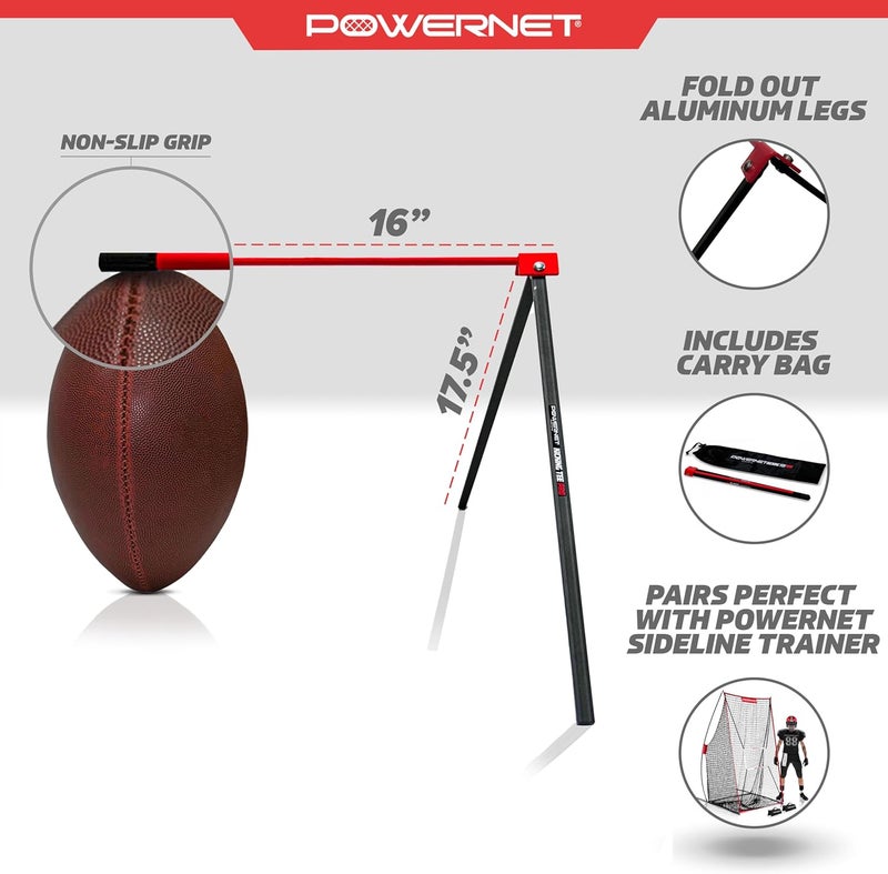 PowerNet Football Kicking Tee Pro, Portable with Included Carry Bag, Durable All Metal Football Holder, Use for Field Goal Practice and Training, Compatible with All Football Sizes - Image 3